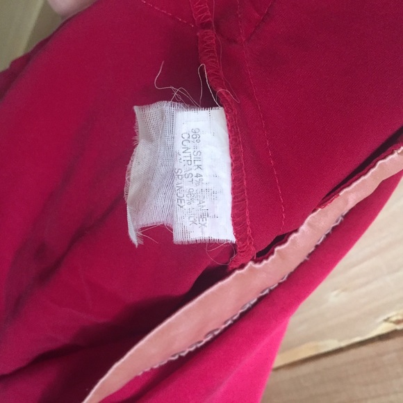 Red Pink sexy Silk blend embellished camisole tank - Picture 8 of 8